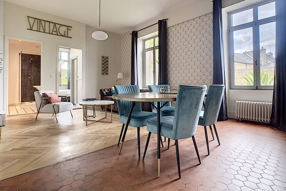 Salon au mobilier vintage